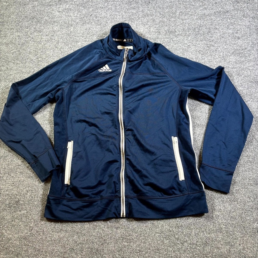 Adidas Climalite Track Jacket Men's L Blue Running Sports Performance Full-Zip